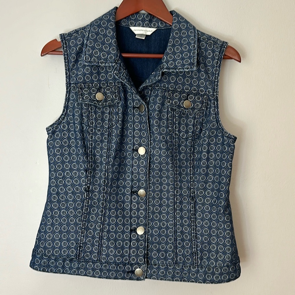 Denim geometrical vest size small